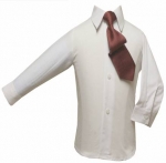 Boys Shirt w/ Tie and Hanky-(White/Red)